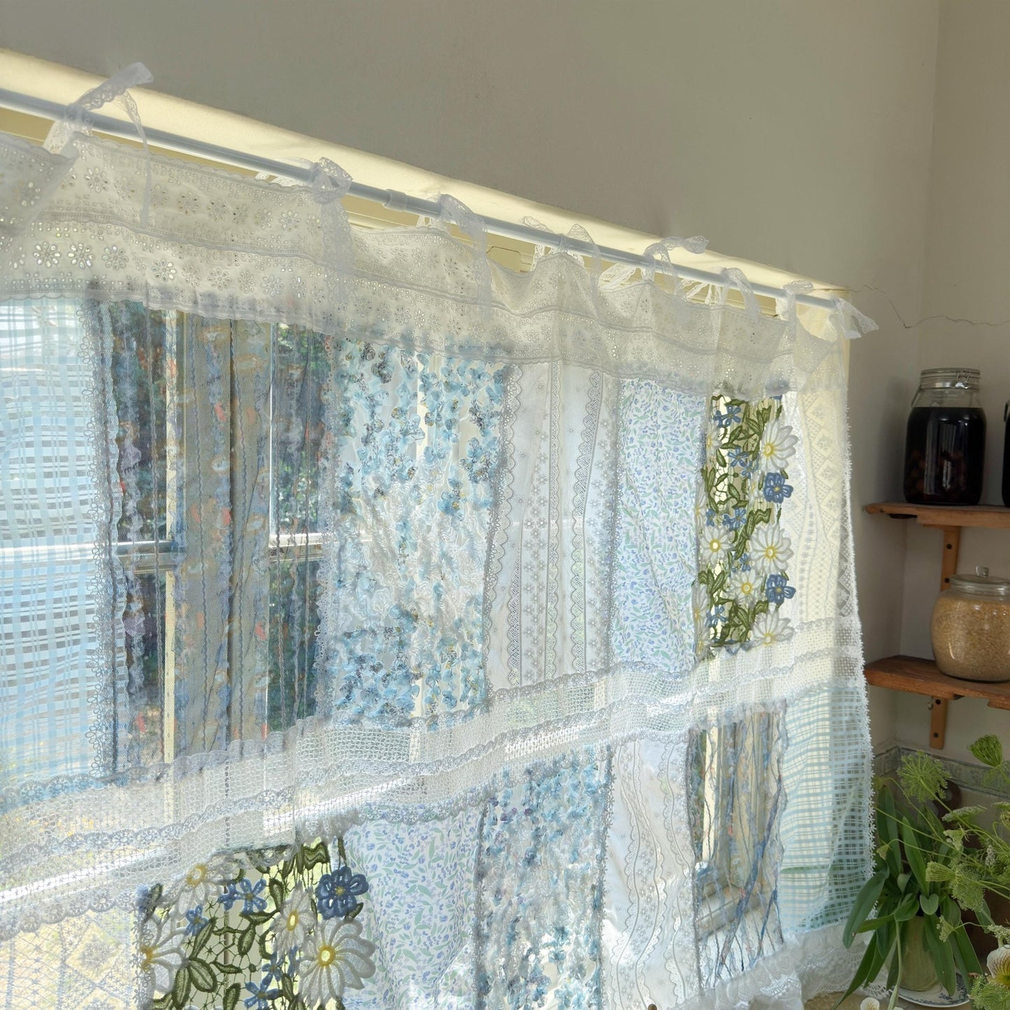 Elegant Patchwork Lace Floral Embroidery Curtains - UDreamHome