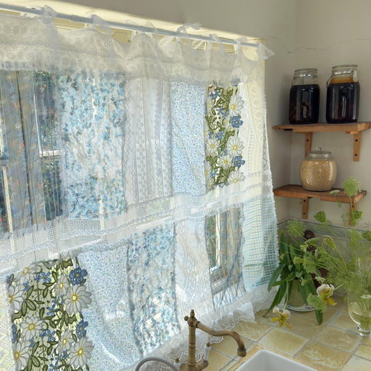 Elegant Patchwork Lace Floral Embroidery Curtains - UDreamHome