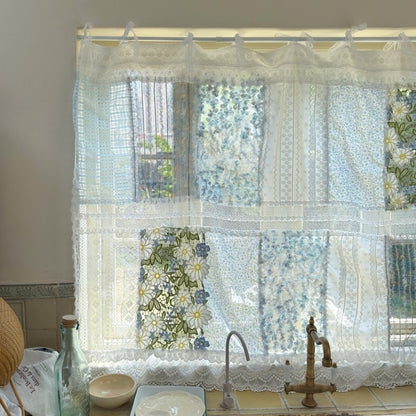 Elegant Patchwork Lace Floral Embroidery Curtains - UDreamHome