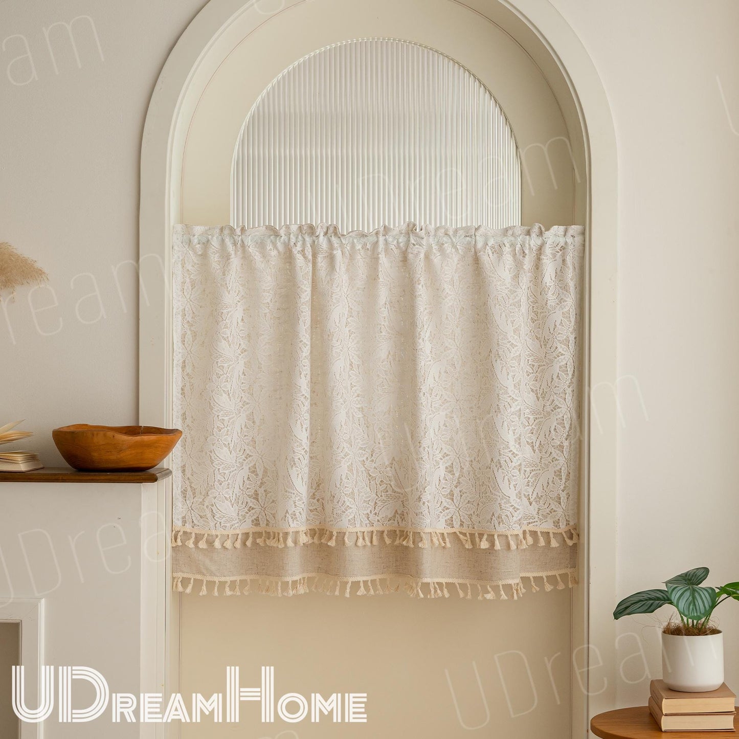 Embroidered French Country Lace Curtain - UDreamHome