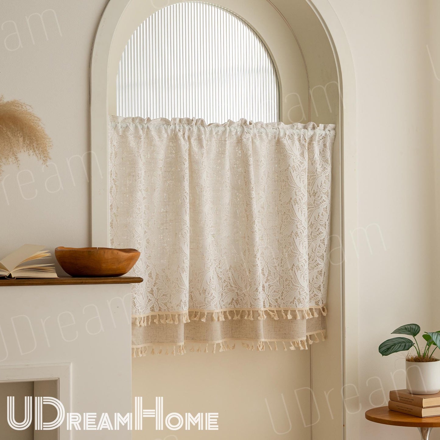 Embroidered French Country Lace Curtain - UDreamHome