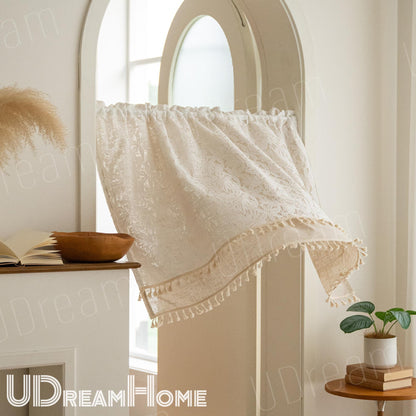 Embroidered French Country Lace Curtain - UDreamHome