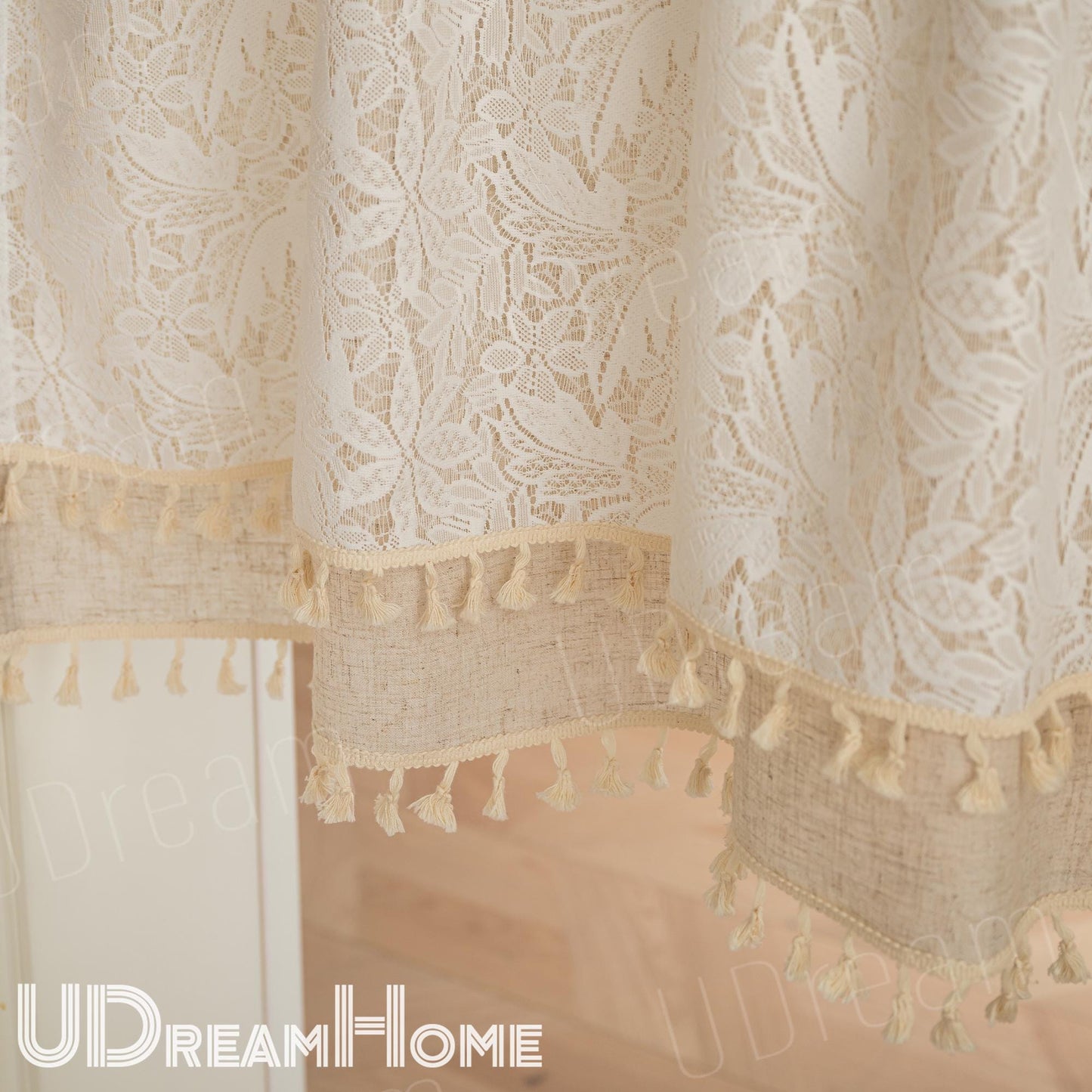 Embroidered French Country Lace Curtain - UDreamHome