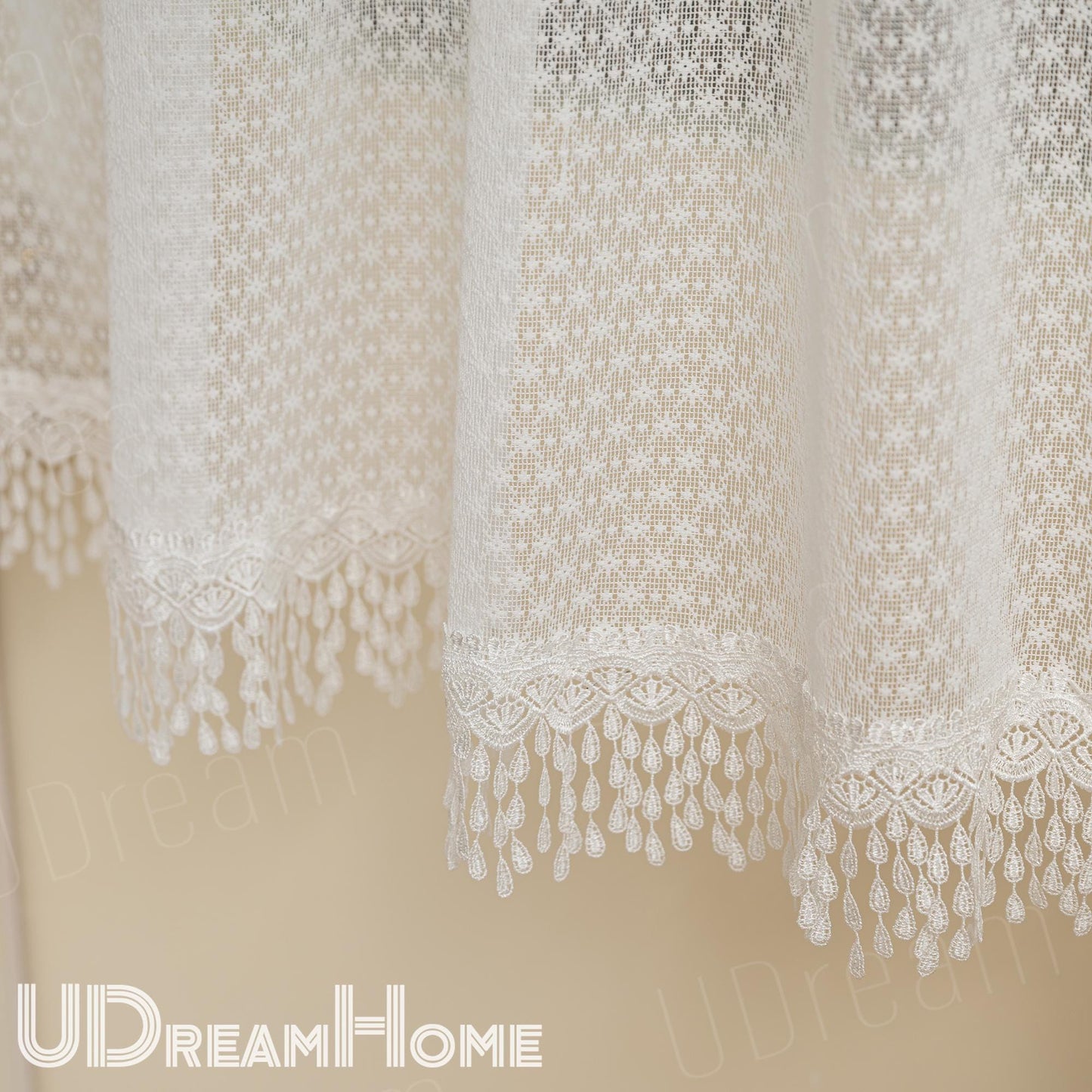 Embroidered Lace Snowflake Curtain: Shabby Chic Cafe Style - UDreamHome