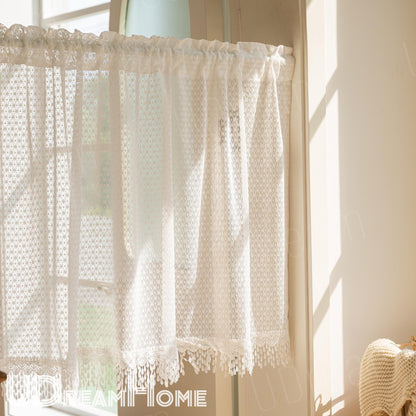 Embroidered Lace Snowflake Curtain: Shabby Chic Cafe Style - UDreamHome