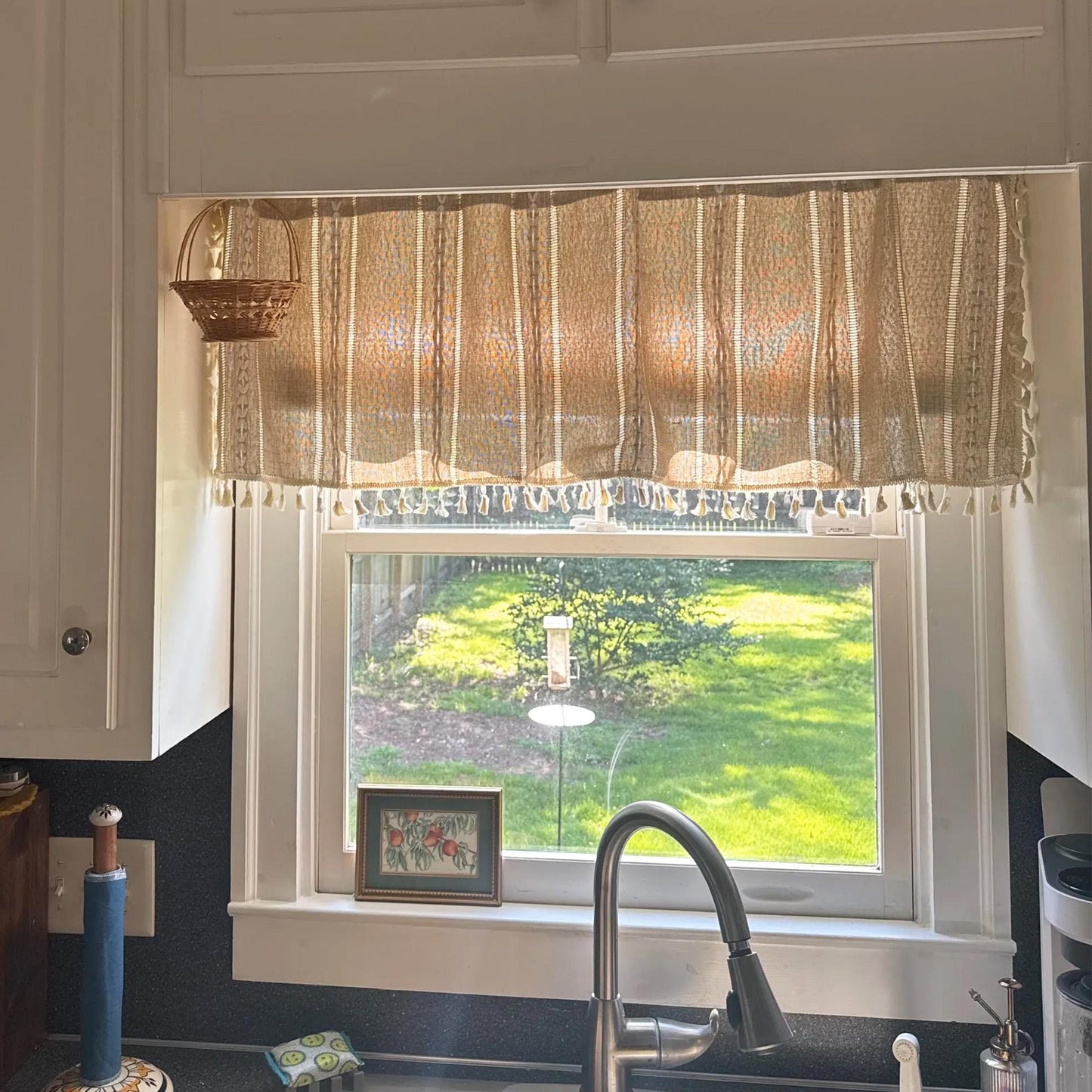 Farmhouse Kitchen Curtains, Green Boho Short Curtains - UDreamHome