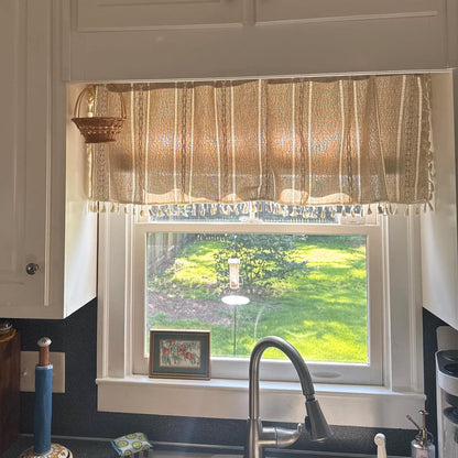 Farmhouse Kitchen Curtains, Green Boho Short Curtains - UDreamHome