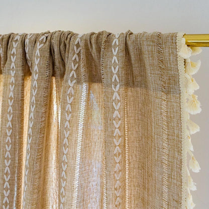 Farmhouse Kitchen Curtains, Green Boho Short Curtains - UDreamHome