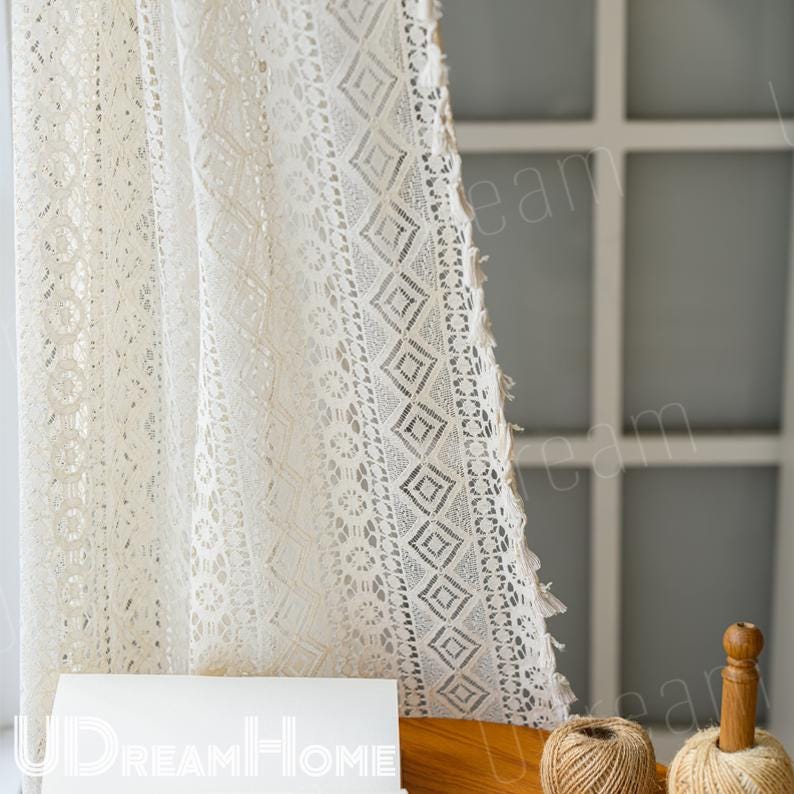 Farmhouse Kitchen Sheer Curtain Panels for Window Treatment - UDreamHome