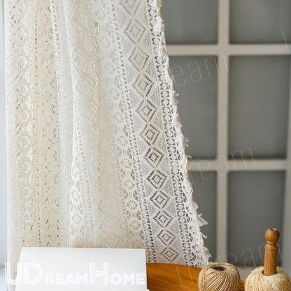 Farmhouse Kitchen Sheer Curtain Panels for Window Treatment - UDreamHome