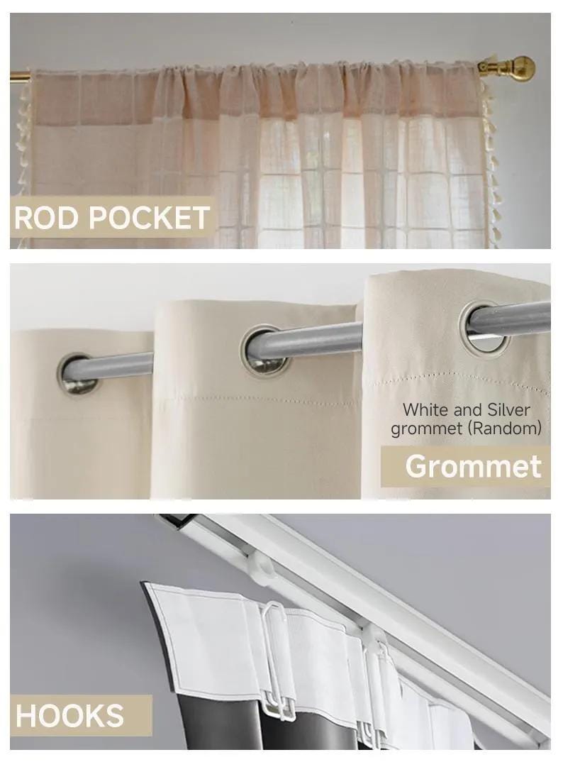 Farmhouse Kitchen Sheer Curtain Panels for Window Treatment - UDreamHome