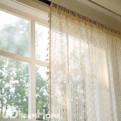 Farmhouse Kitchen Sheer Curtain Panels for Window Treatment - UDreamHome