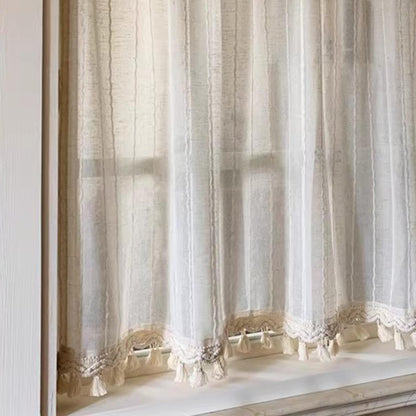 Farmhouse Pull - Up Curtain Adjustable Tie - Up Curtain - UDreamHome