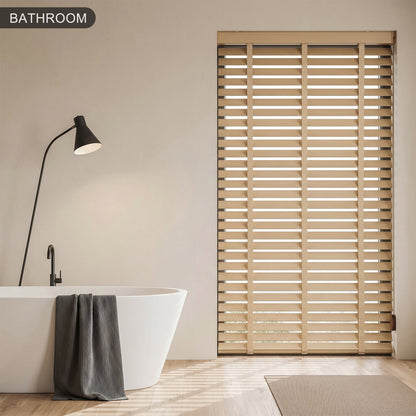 Custom Corded Wood Venetian Blinds | Waterproof Window Blinds for Bathroom, Kitchen & Office