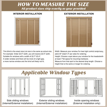 Custom Corded Wood Venetian Blinds | Waterproof Window Blinds for Bathroom, Kitchen & Office