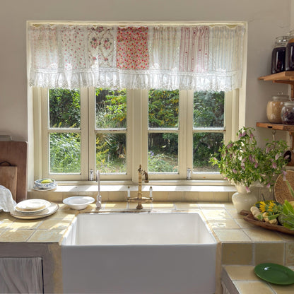 French Country Ruffled Cotton & Lace Valance - UDreamHome