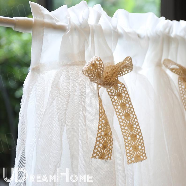 French Shabby Chic Semi - Sheer Curtain - UDreamHome