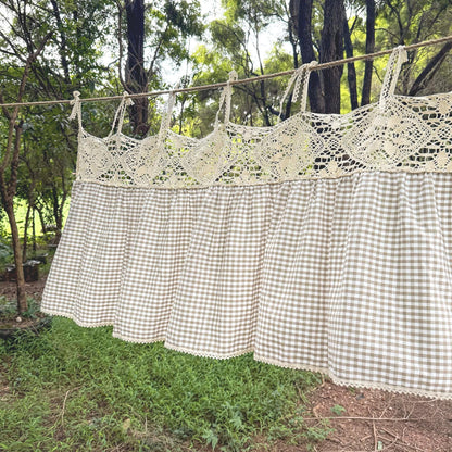 Gingham Farmhouse Kitchen Curtain Panel - UDreamHome