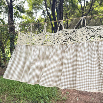 Gingham Farmhouse Kitchen Curtain Panel - UDreamHome