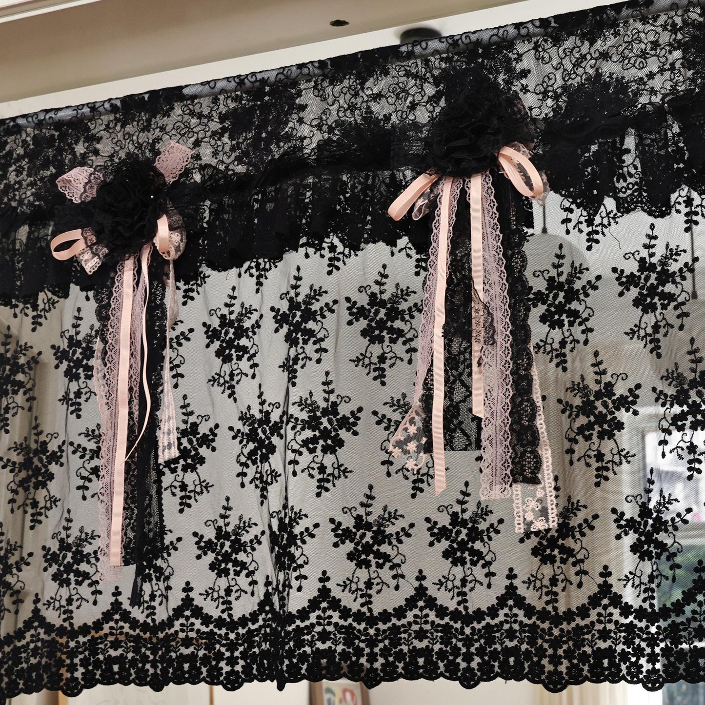 Gothic Bohemian Lace Curtain Valance - UDreamHome