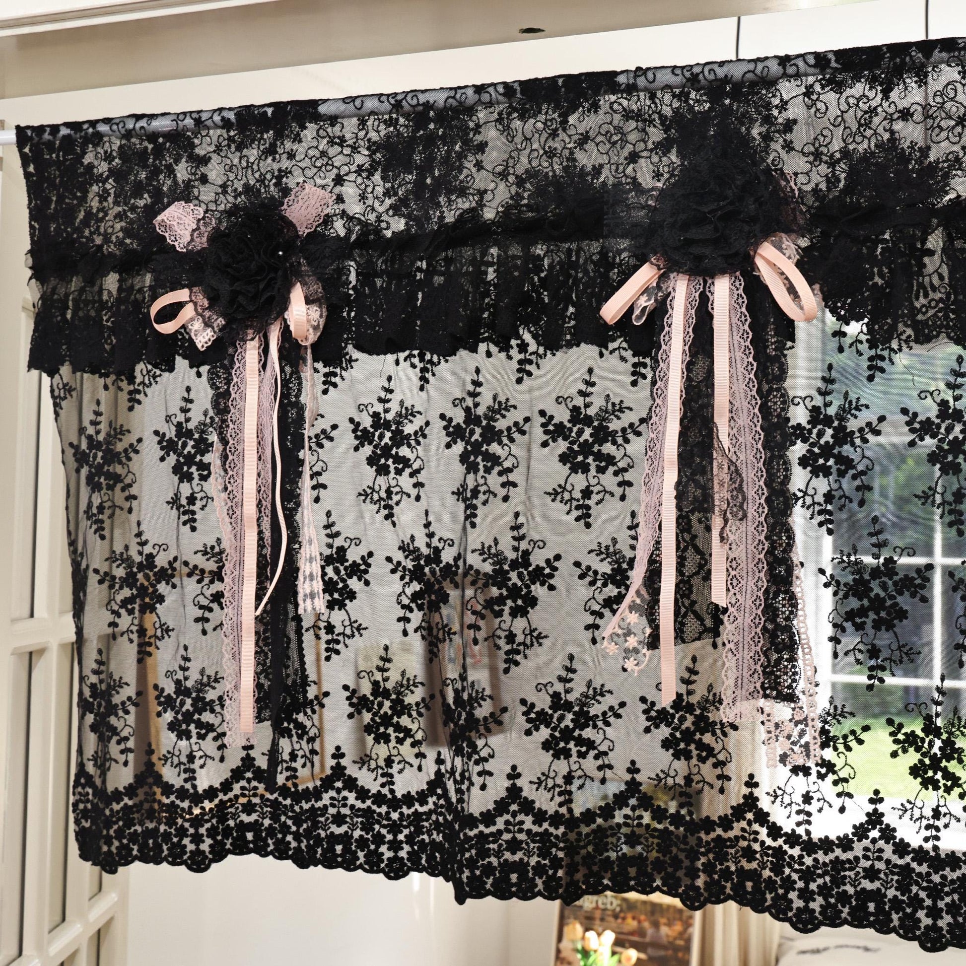 Gothic Bohemian Lace Curtain Valance - UDreamHome