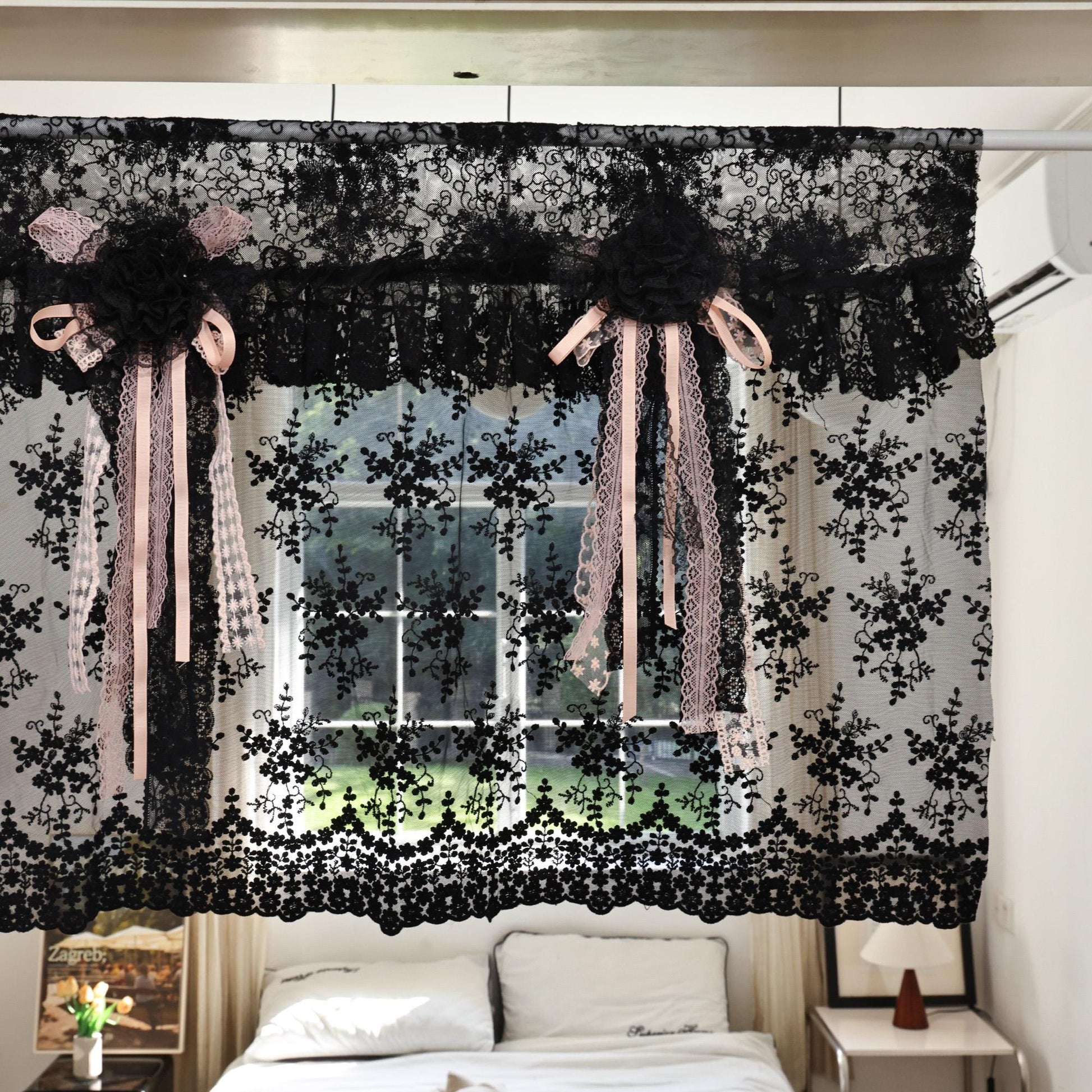 Gothic Bohemian Lace Curtain Valance - UDreamHome