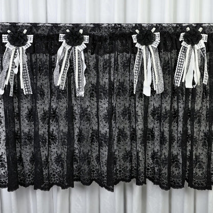 Gothic Boho Black Lace Curtain Valance - UDreamHome
