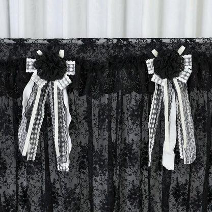 Gothic Boho Black Lace Curtain Valance - UDreamHome