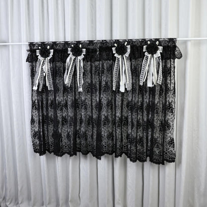 Gothic Boho Black Lace Curtain Valance - UDreamHome