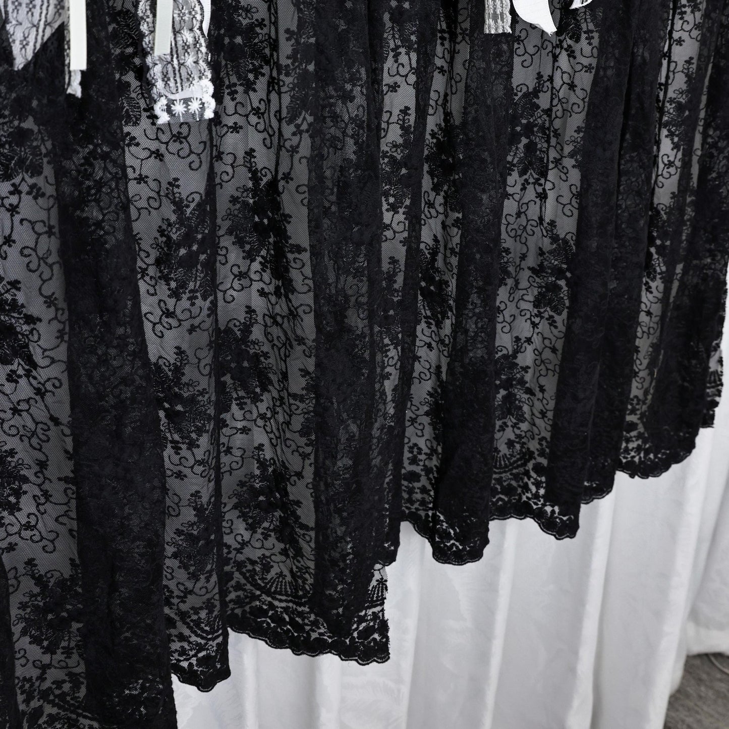 Gothic Boho Black Lace Curtain Valance - UDreamHome
