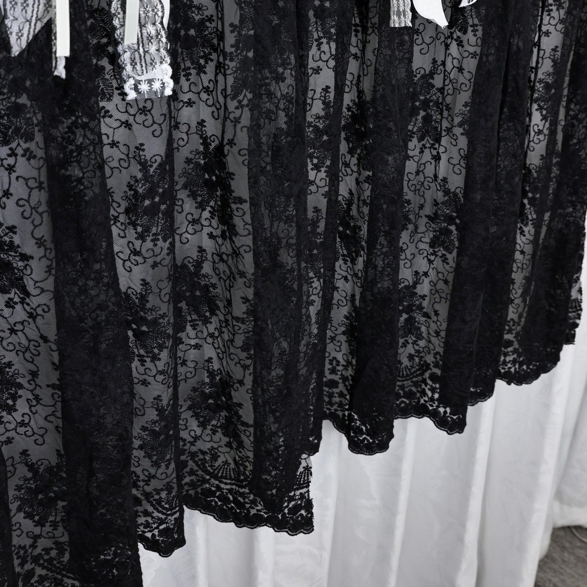 Gothic Boho Black Lace Curtain Valance - UDreamHome