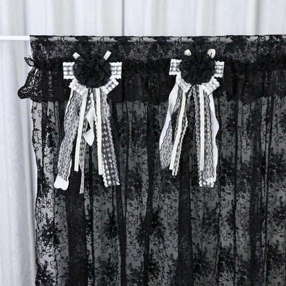 Gothic Boho Black Lace Curtain Valance - UDreamHome