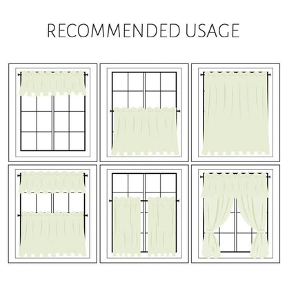 Green Gingham Cafe Curtains Valances with Lace - UDreamHome
