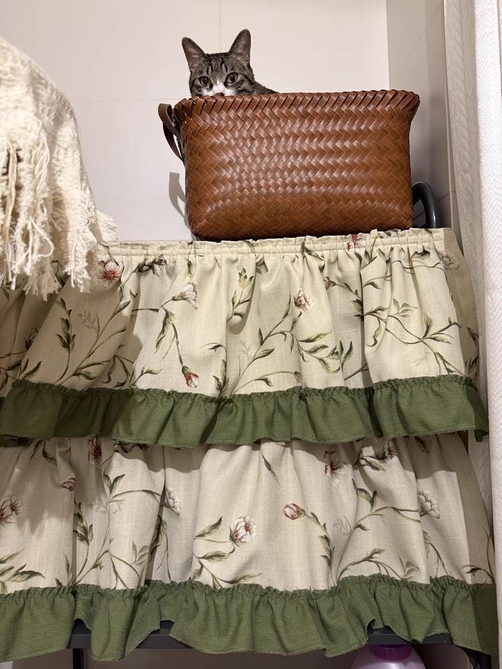 Green Leaves Short Curtains with Ruffle Edges - UDreamHome