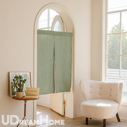 Green Plaid Japanese Noren Curtain - UDreamHome