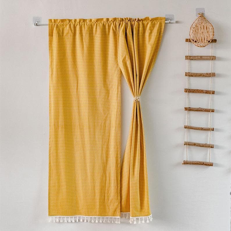 Green Plaid Japanese Noren Curtain - UDreamHome