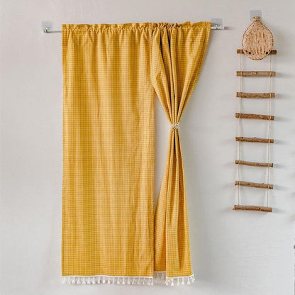 Green Plaid Japanese Noren Curtain - UDreamHome