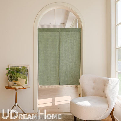 Green Plaid Japanese Noren Curtain - UDreamHome