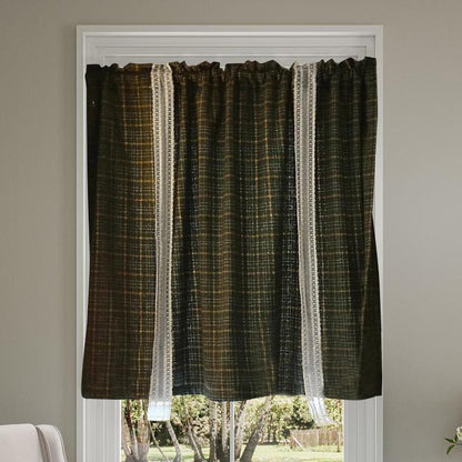 Green Plaid Tie Up Valance: Farmhouse Kitchen Curtain - UDreamHome