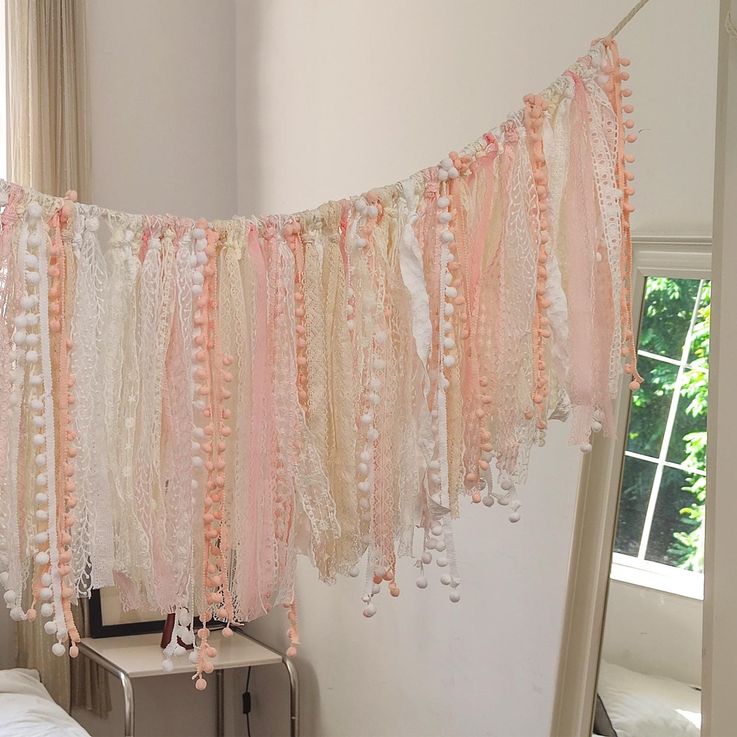 Handmade Shabby Chic Lace Garland Rustic Wedding Photo Backdrop - UDreamHome