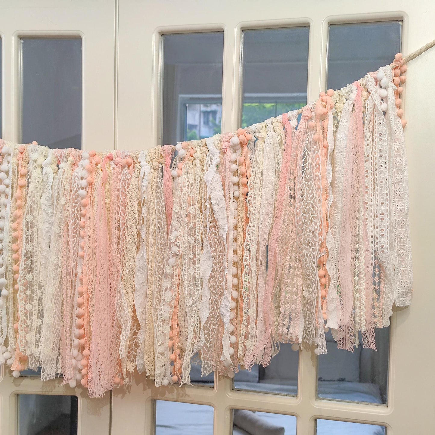 Handmade Shabby Chic Lace Garland Rustic Wedding Photo Backdrop - UDreamHome