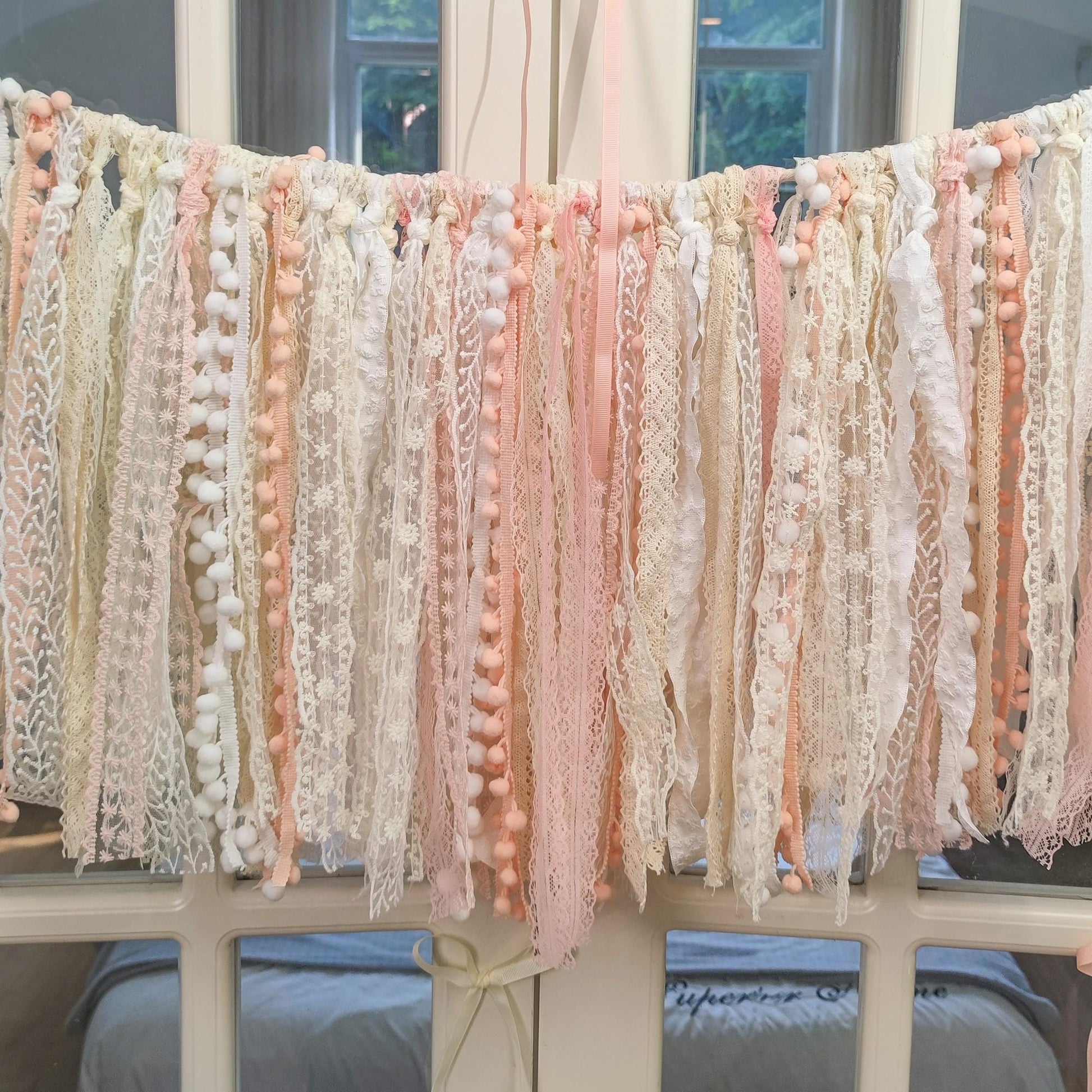 Handmade Shabby Chic Lace Garland Rustic Wedding Photo Backdrop - UDreamHome