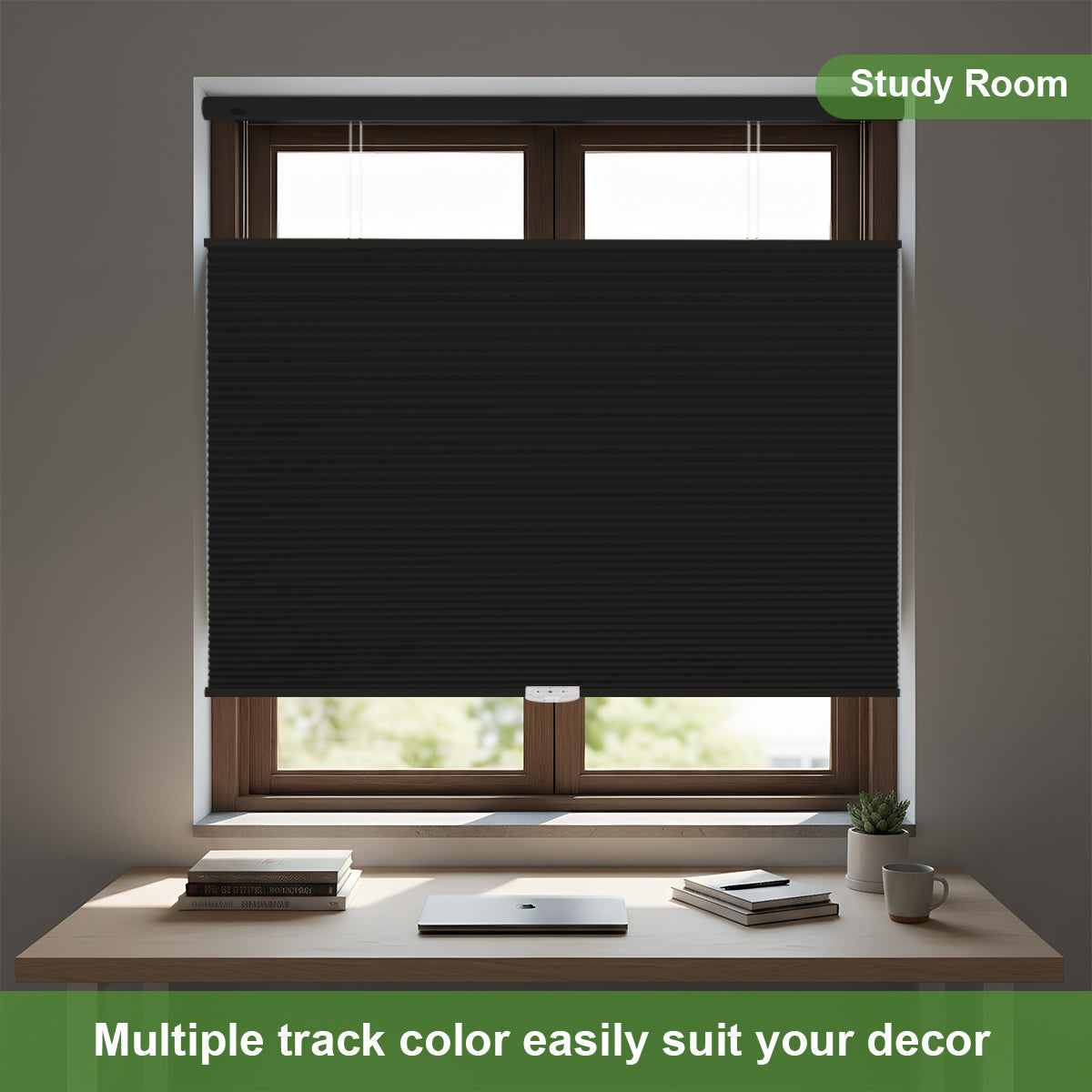 Blackout Honeycomb Shades - No Drill Cordless Top Down Bottom Up