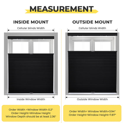Cordless Top Down Bottom Up Blackout Honeycomb Shades
