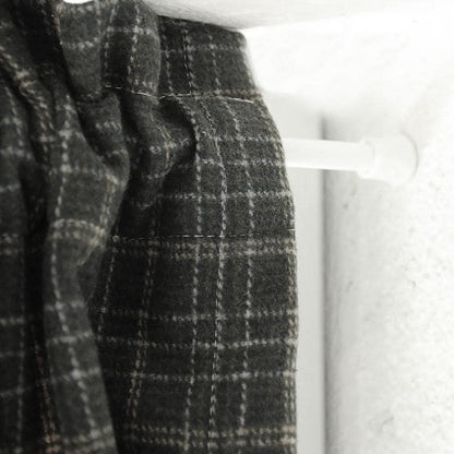 Gray Plaid Tie-Up Valance: Farmhouse Country Kitchen Decor