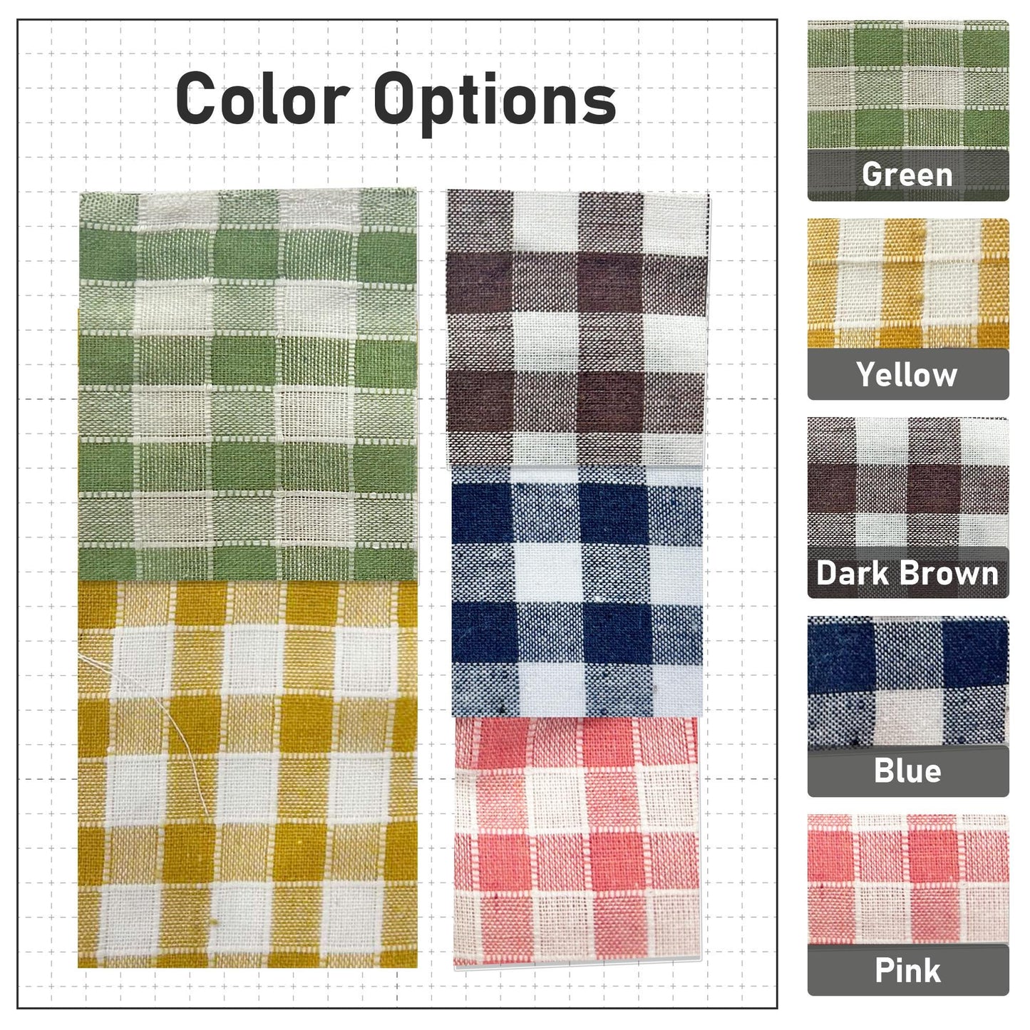 Green Gingham Cafe Curtains Valances with Lace, Farmhouse Country Kitchen Short Curtains, Cotton Linen Half Curtains, Custom Curtains Sizes