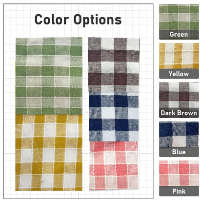 Green Gingham Cafe Curtains Valances with Lace, Farmhouse Country Kitchen Short Curtains, Cotton Linen Half Curtains, Custom Curtains Sizes