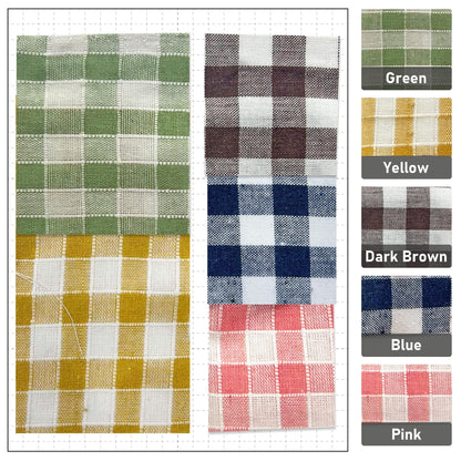 Green Gingham Crochet Cafe Curtains Valances with Lace, Farmhouse Country Kitchen Short Curtain, Cotton Linen Curtain, Custom Curtains Sizes