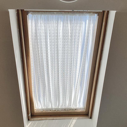 Door Curtain, Custom French Door Panel,Linen Skylight Curtains for Sun Shade,Sheer Lace Front Door Curtain, Sidelight Curtain (Single Panel)