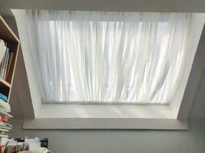 Door Curtain, Custom French Door Panel, Chiffon Door Curtains, White Sheer Lace Front Door Window Curtain, Sidelight Curtain (Single Panel)